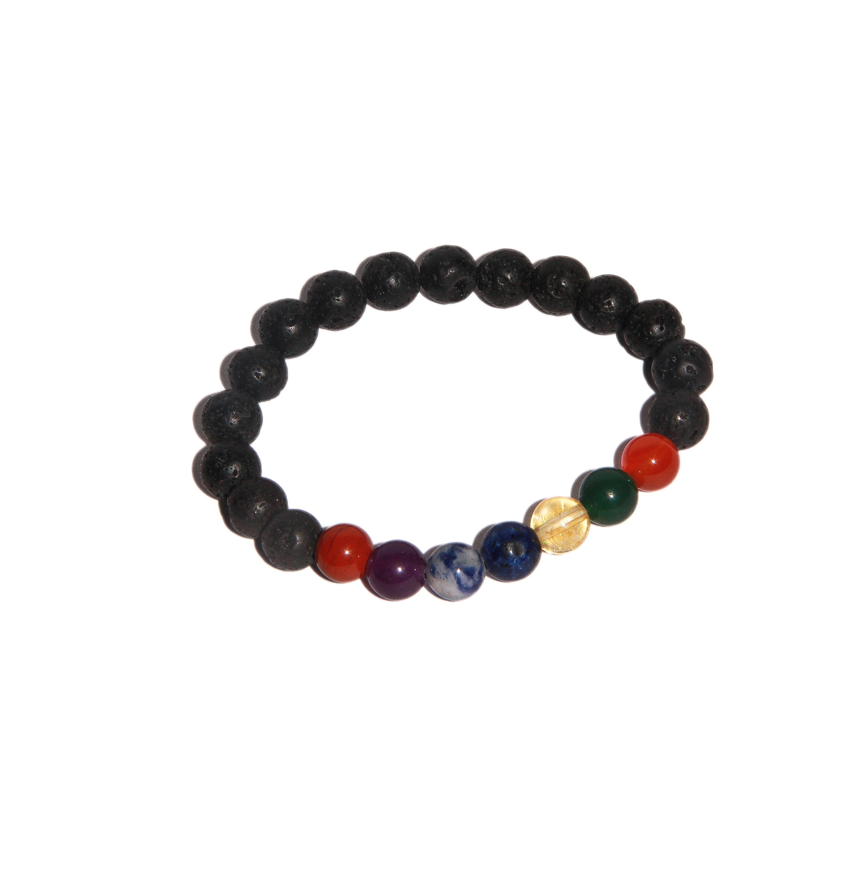7 Chakra Lava Stone Bracelet